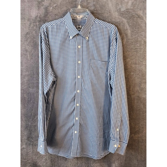 Peter Millar‎ Shirt Men's Size XL  Nanoluxe Easycare Gingham Dress Shirt - Picture 3 of 14